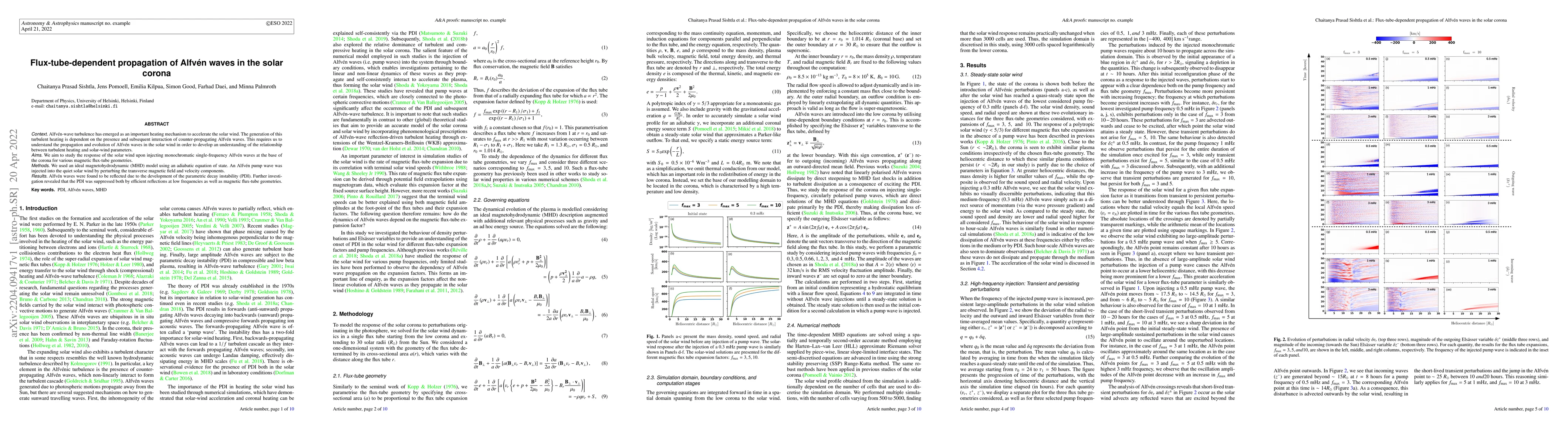 Thumbnail for Flux-tube-dependent propagation of Alfv\'en waves in the solar corona