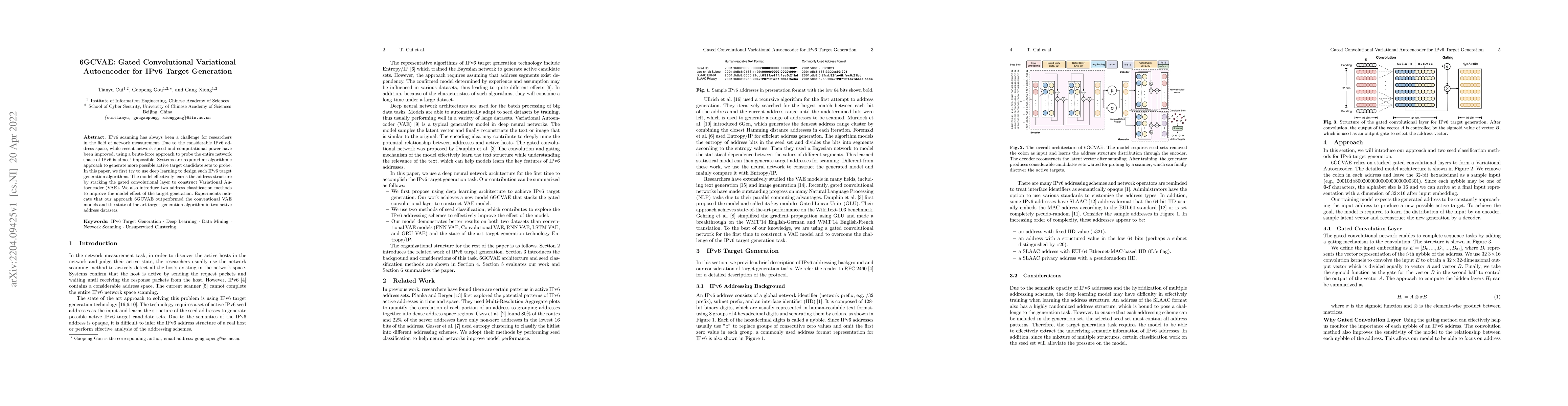Thumbnail for 6GCVAE: Gated Convolutional Variational Autoencoder for IPv6 Target
  Generation