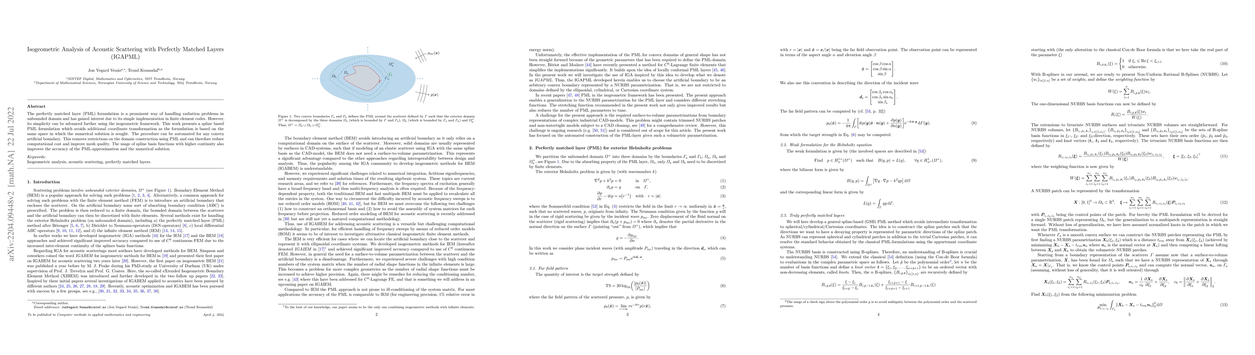 Thumbnail for Isogeometric Analysis of Acoustic Scattering with Perfectly Matched
  Layers (IGAPML)