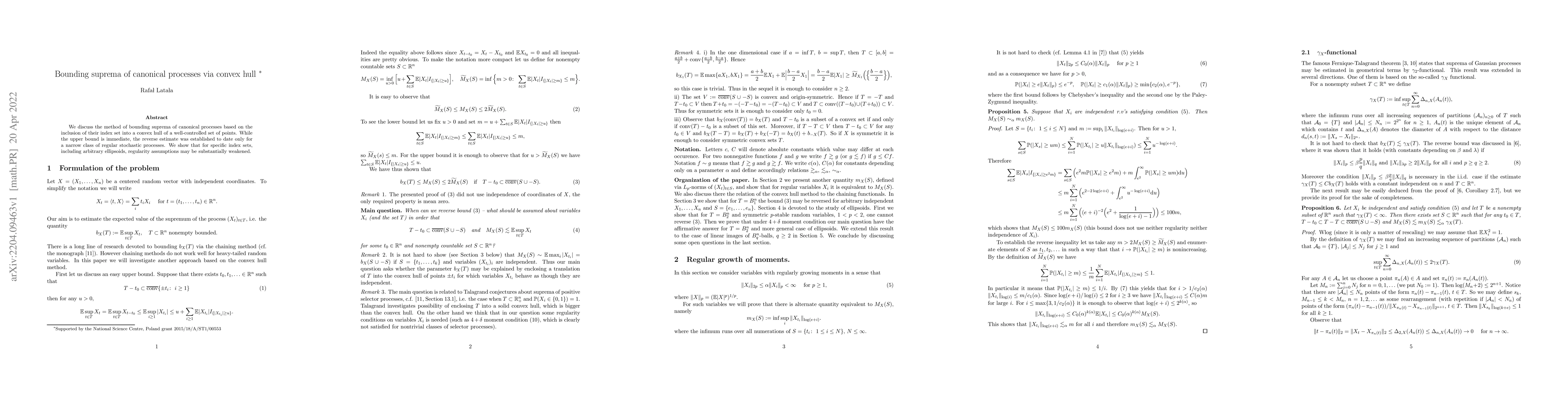 Thumbnail for Bounding suprema of canonical processes via convex hull