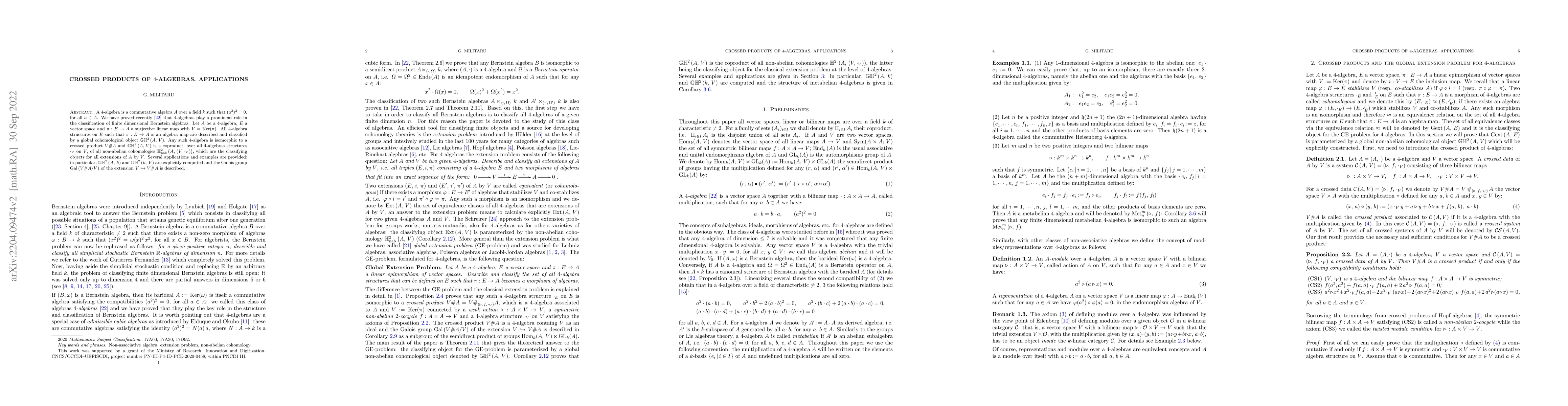 Thumbnail for Crossed products of $4$-algebras. Applications