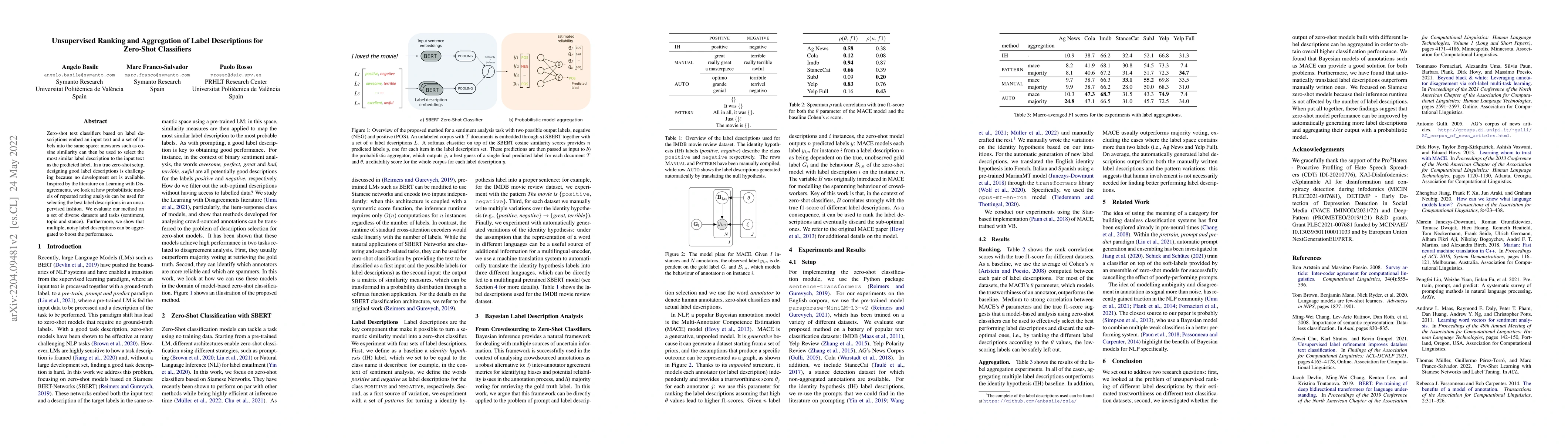 Thumbnail for Unsupervised Ranking and Aggregation of Label Descriptions for Zero-Shot
  Classifiers