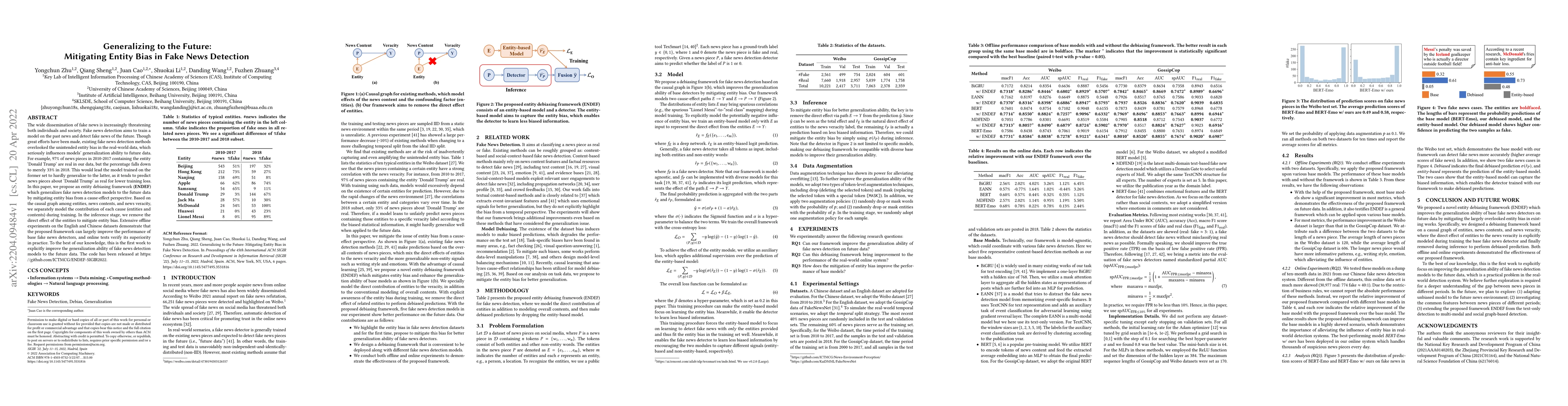 Thumbnail for Generalizing to the Future: Mitigating Entity Bias in Fake News
  Detection