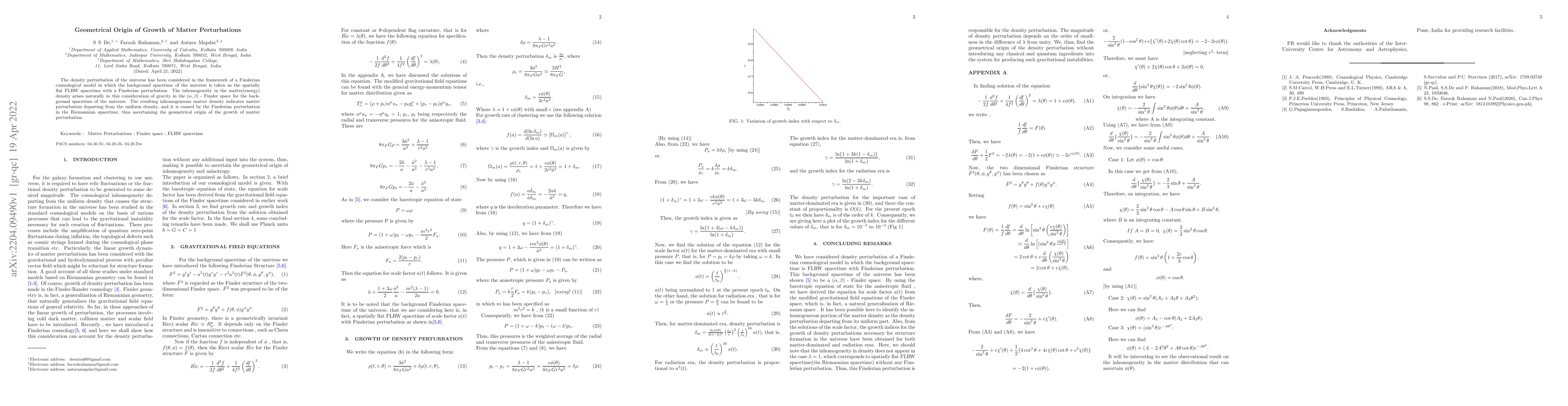 Thumbnail for Geometrical Origin of Growth of Matter Perturbations