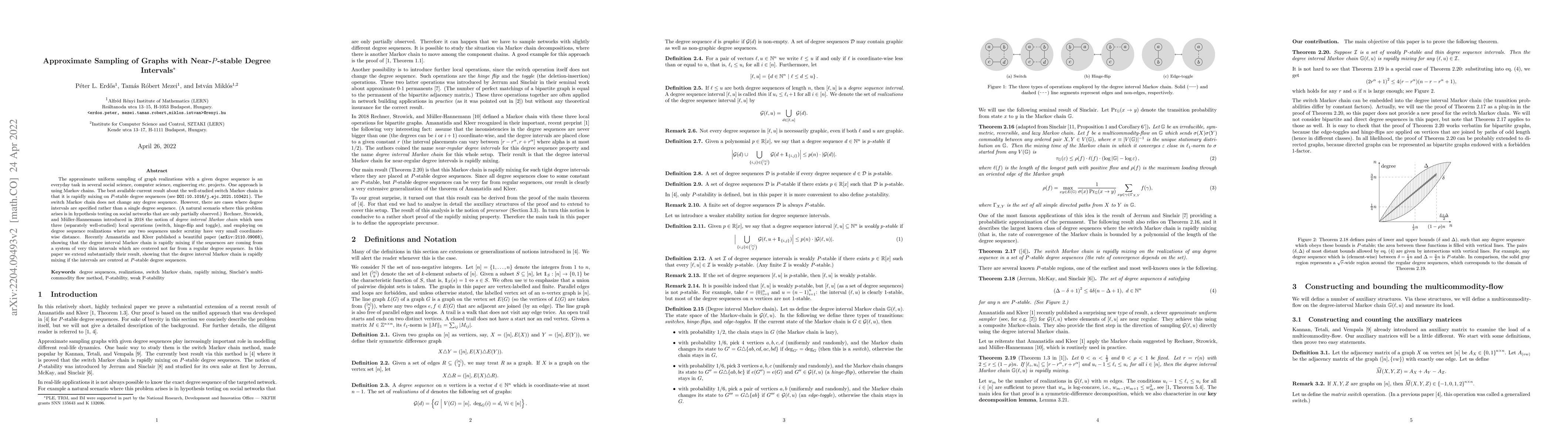 Thumbnail for Approximate Sampling of Graphs with Near-$P$-stable Degree Intervals