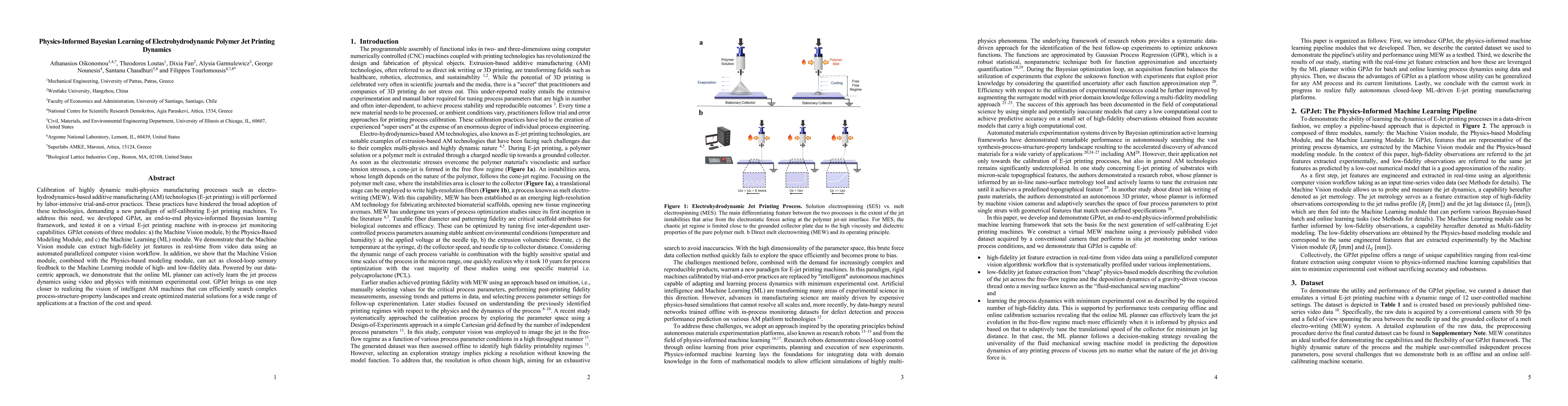 Thumbnail for Physics-Informed Bayesian Learning of Electrohydrodynamic Polymer Jet
  Printing Dynamics