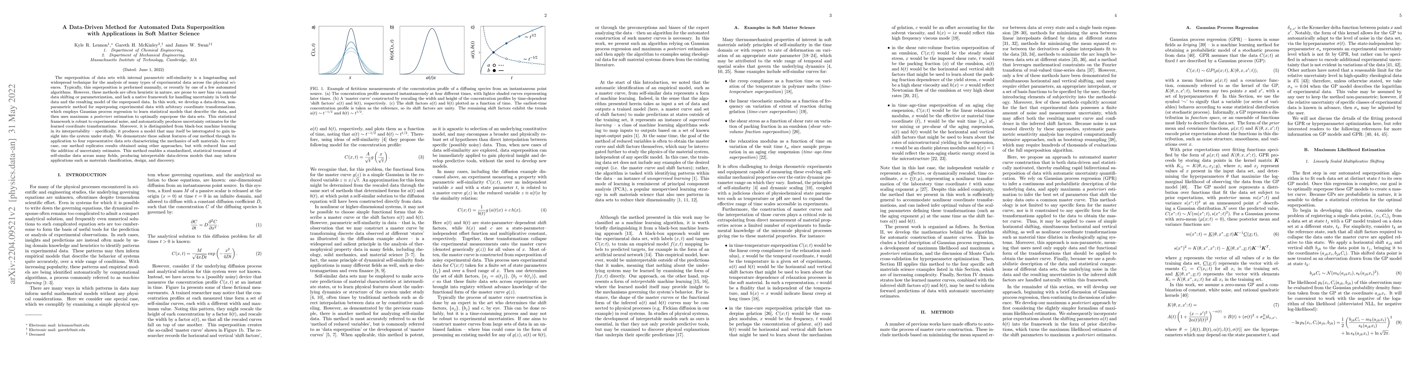 Thumbnail for A Data-Driven Method for Automated Data Superposition with Applications
  in Soft Matter Science