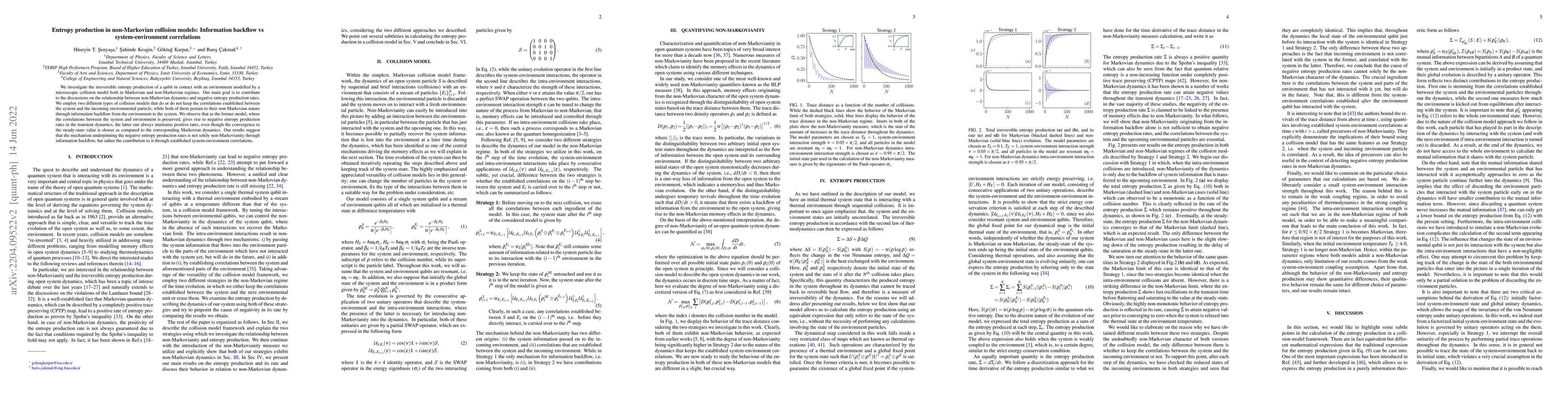Thumbnail for Entropy production in non-Markovian collision models: Information
  backflow vs system-environment correlations