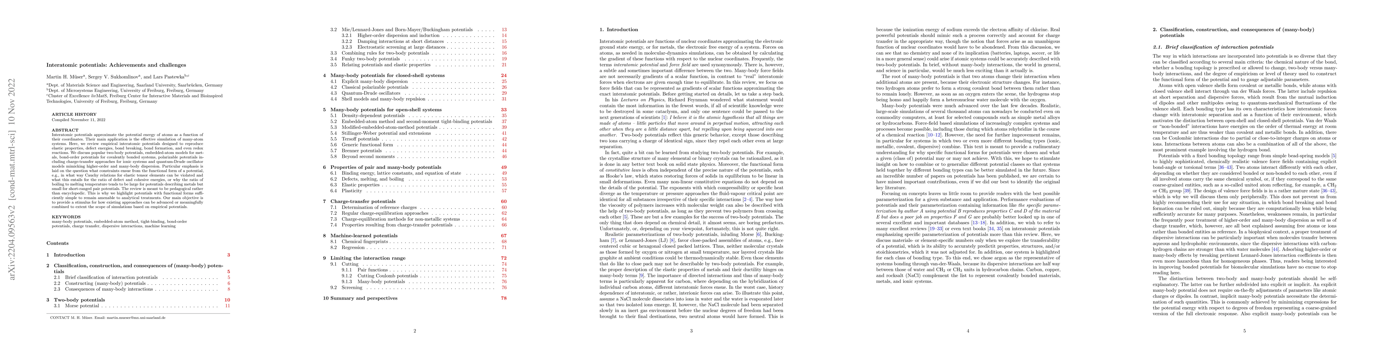 Thumbnail for Interatomic potentials: Achievements and challenges