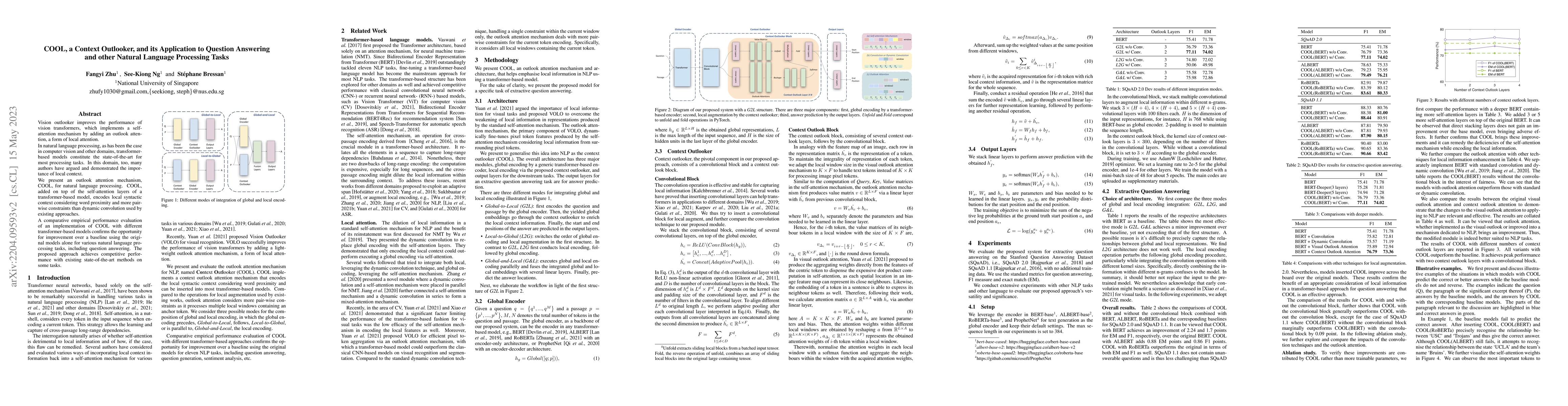 Thumbnail for COOL, a Context Outlooker, and its Application to Question Answering and
  other Natural Language Processing Tasks