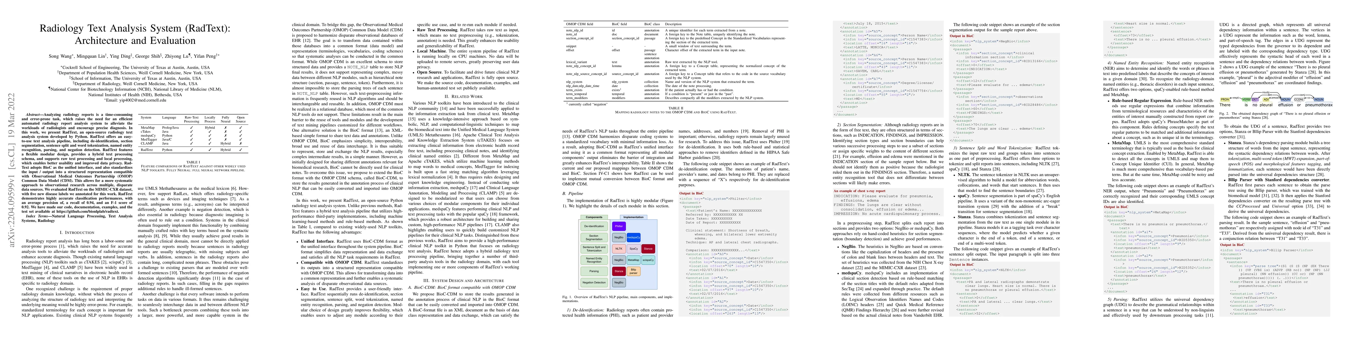 Thumbnail for Radiology Text Analysis System (RadText): Architecture and Evaluation