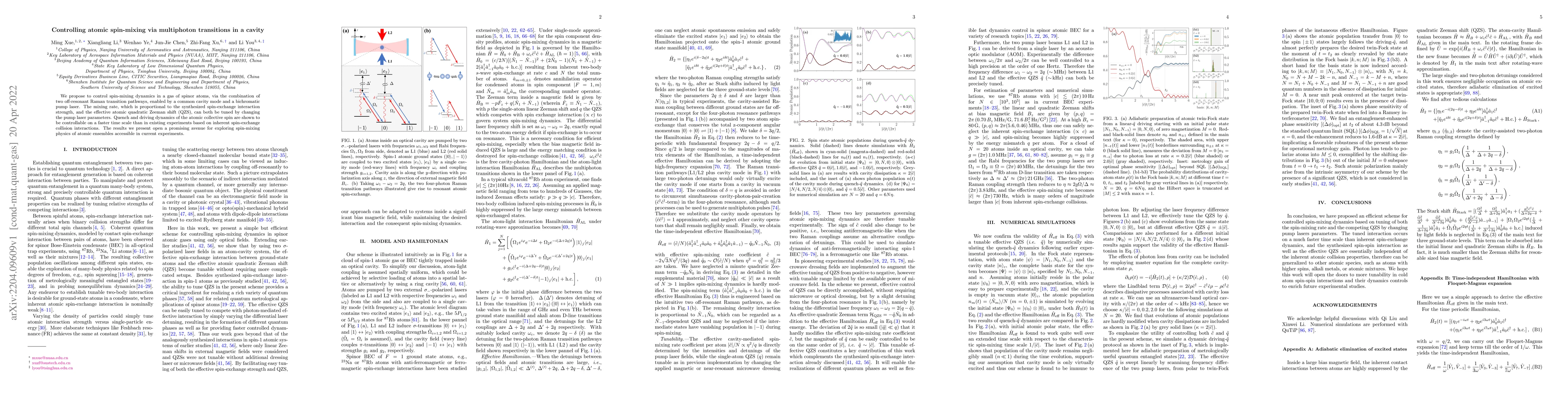 Thumbnail for Controlling atomic spin-mixing via multiphoton transitions in a cavity