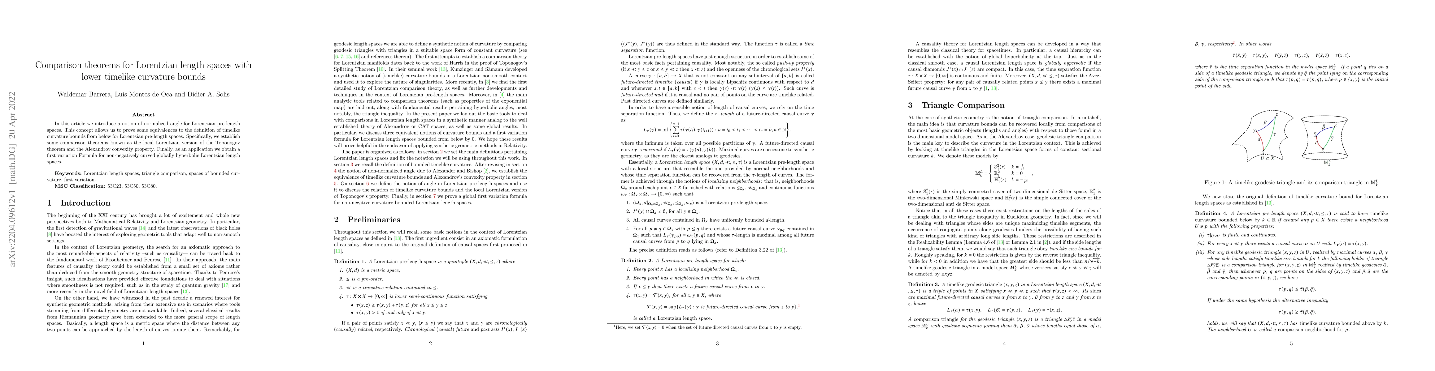 Thumbnail for Comparison theorems for Lorentzian length spaces with lower timelike
  curvature bounds