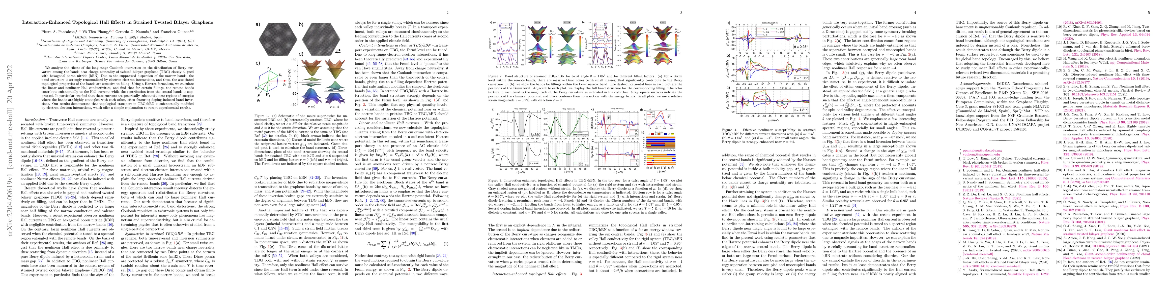 Thumbnail for Interaction-Enhanced Topological Hall Effects in Strained Twisted
  Bilayer Graphene