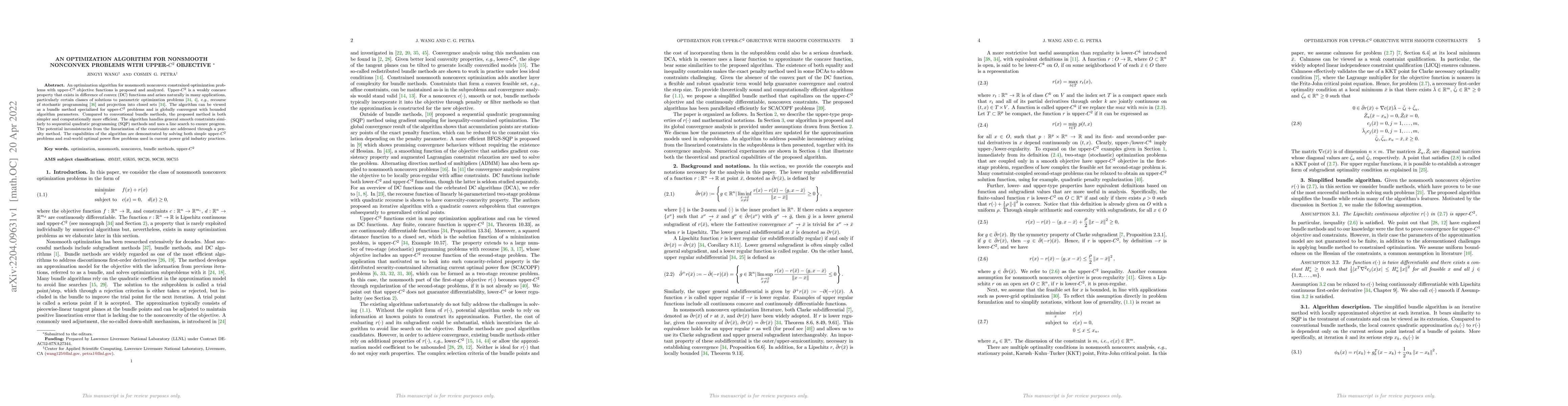 Thumbnail for An Optimization algorithm for nonsmooth nonconvex problems with
  upper-C^2 objective