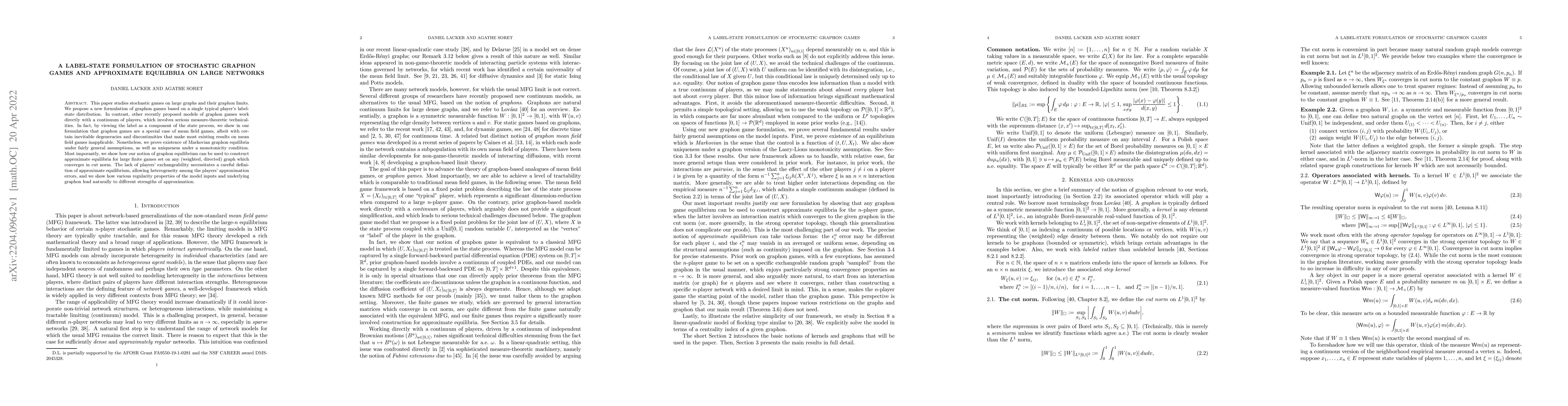 Thumbnail for A label-state formulation of stochastic graphon games and approximate
  equilibria on large networks