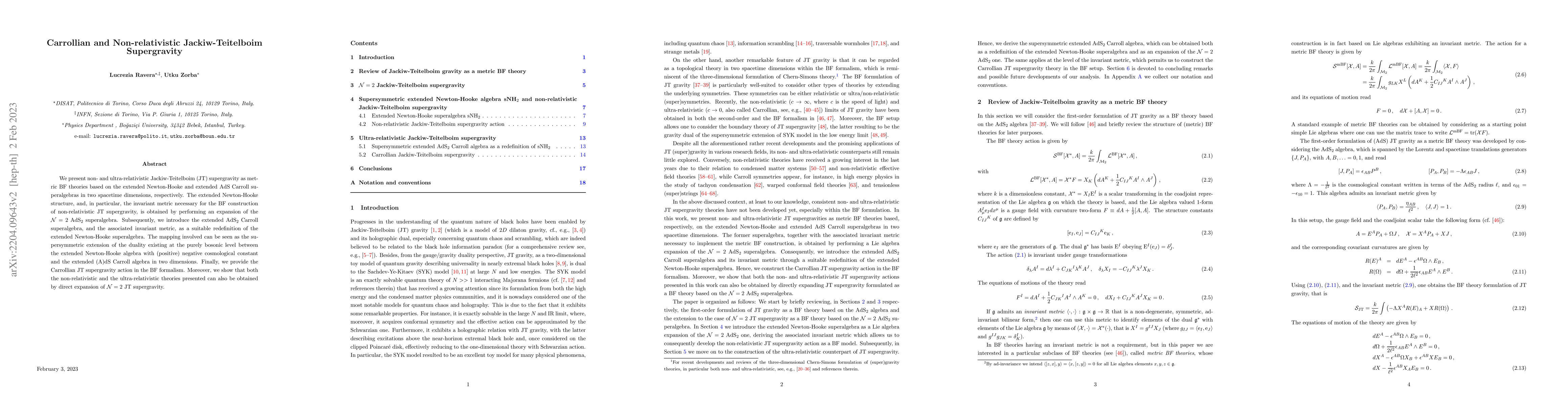 Thumbnail for Carrollian and Non-relativistic Jackiw-Teitelboim Supergravity