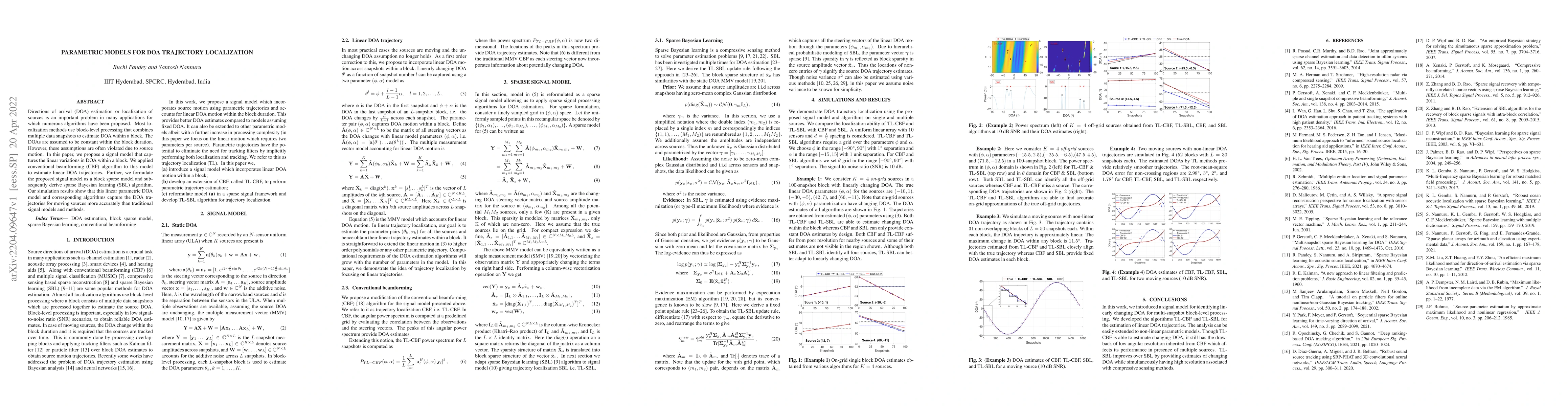 Thumbnail for Parametric Models for DOA Trajectory Localization