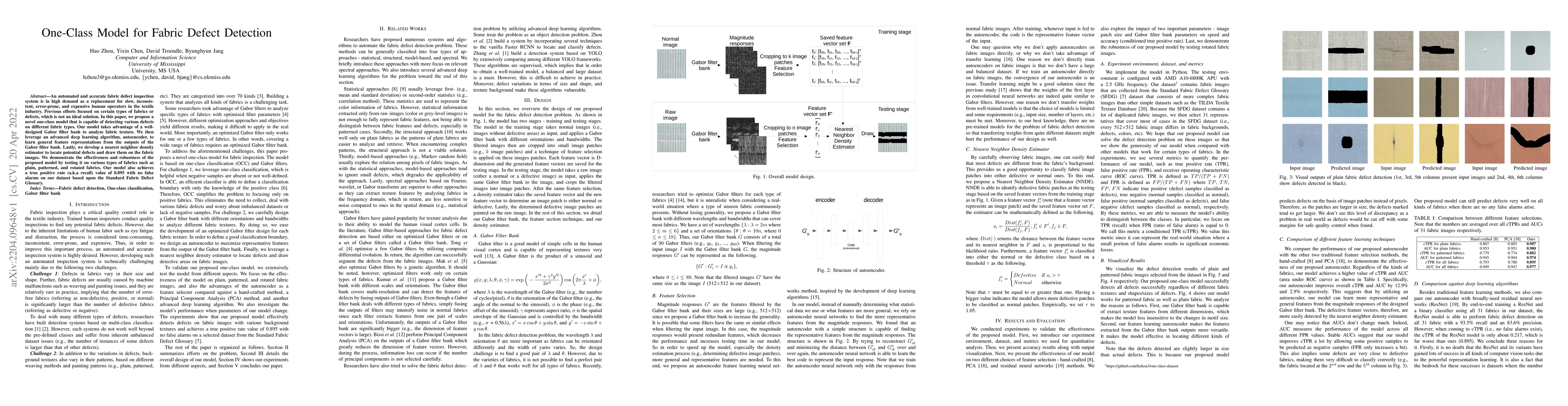 Thumbnail for One-Class Model for Fabric Defect Detection