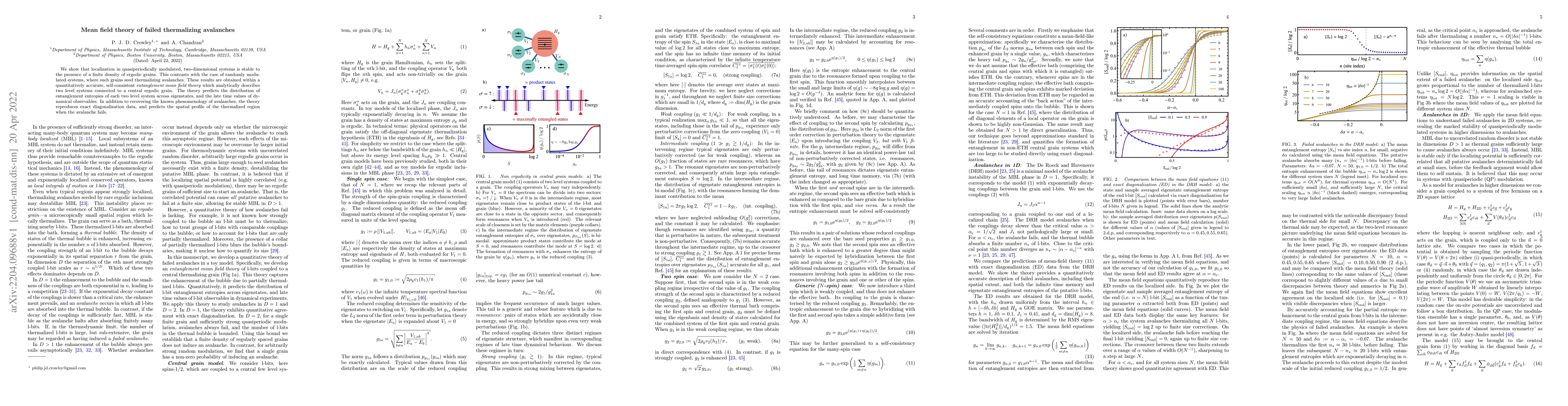 Thumbnail for Mean field theory of failed thermalizing avalanches