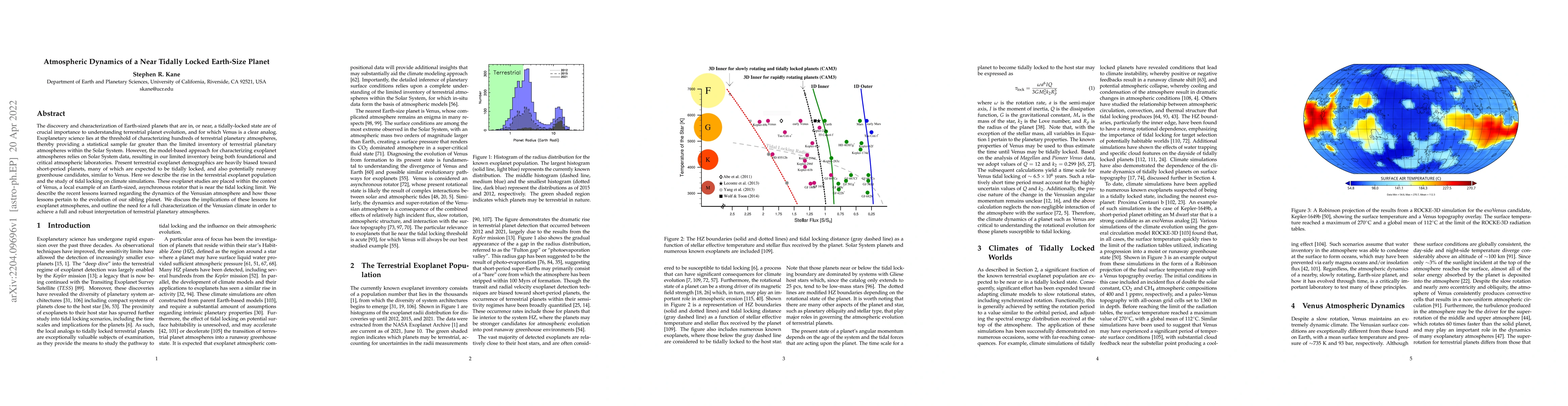 Thumbnail for Atmospheric Dynamics of a Near Tidally Locked Earth-Size Planet