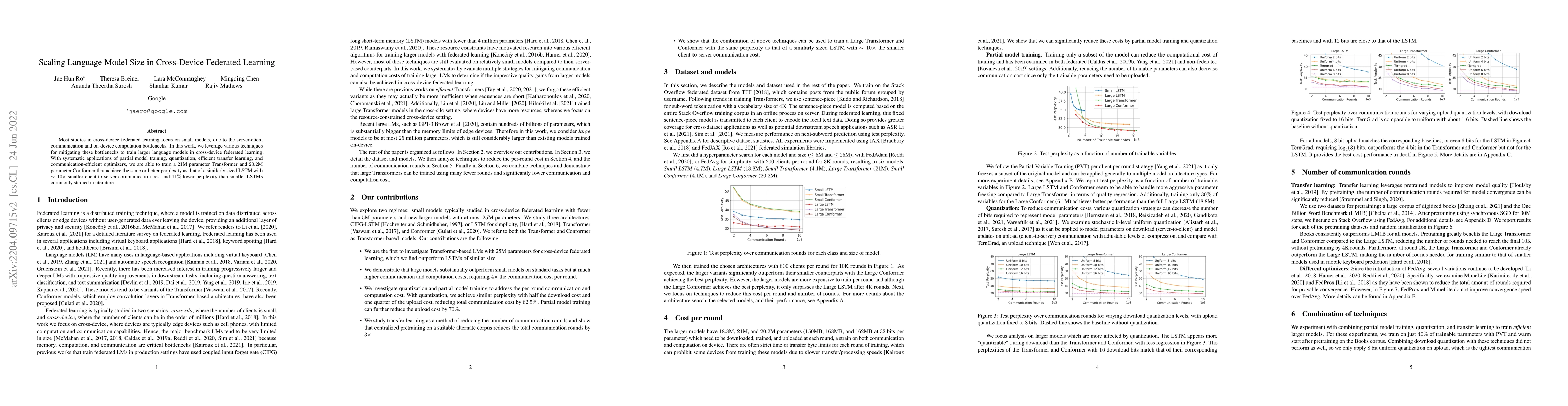 Thumbnail for Scaling Language Model Size in Cross-Device Federated Learning