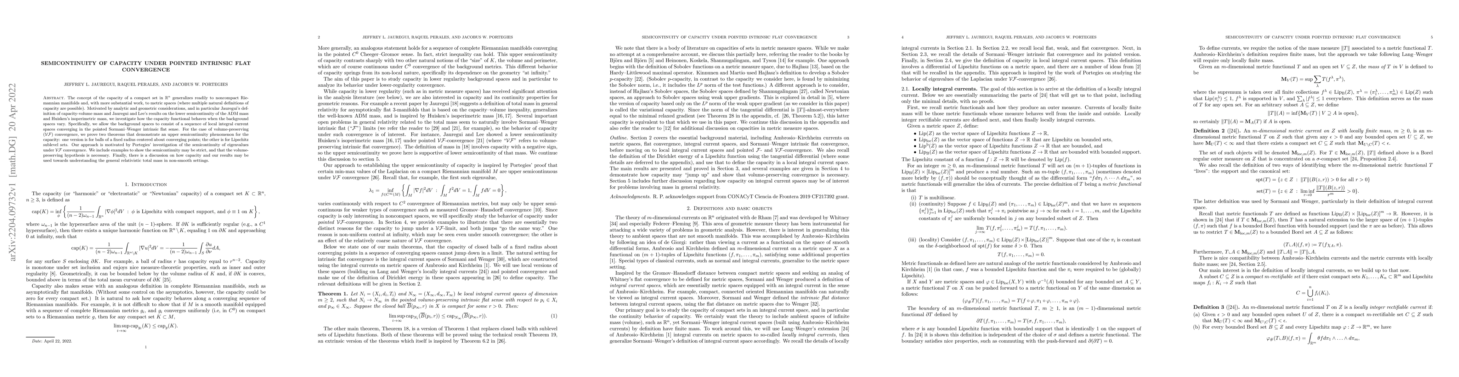 Thumbnail for Semicontinuity of capacity under pointed intrinsic flat convergence