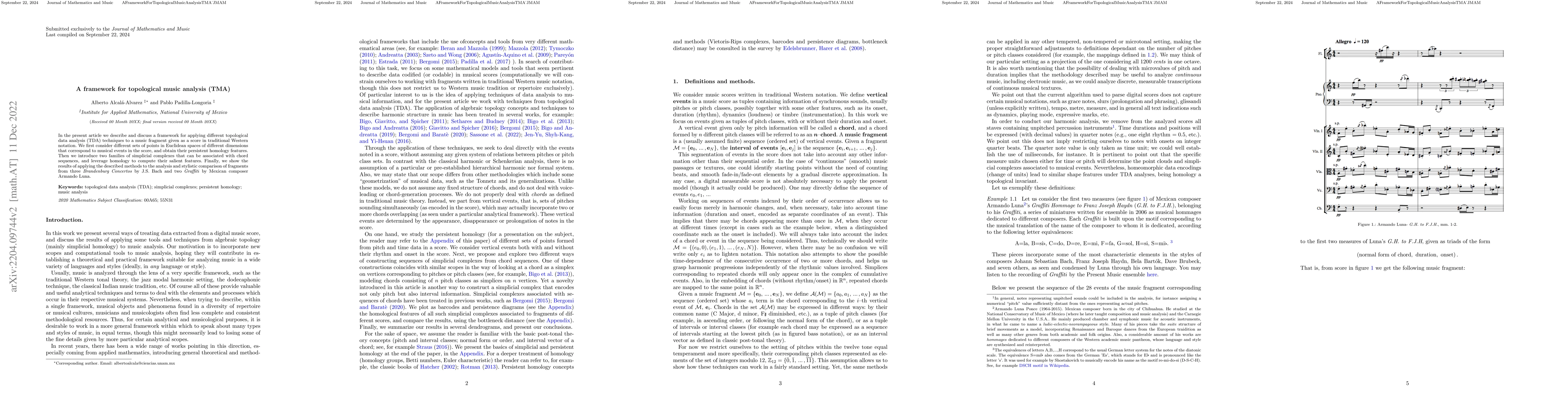 Thumbnail for A Framework for Topological Music Analysis (TMA)
