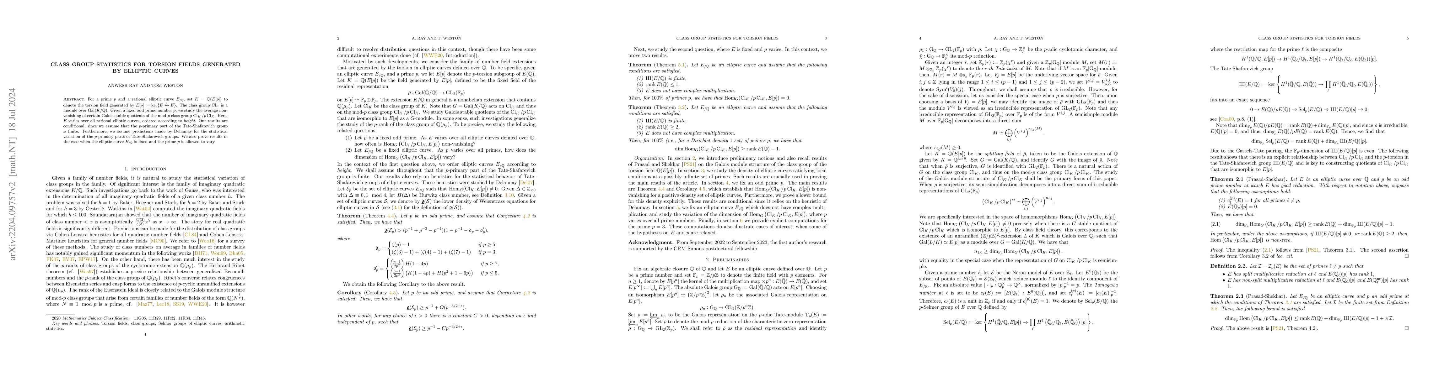 Thumbnail for Class group statistics for torsion fields generated by elliptic curves