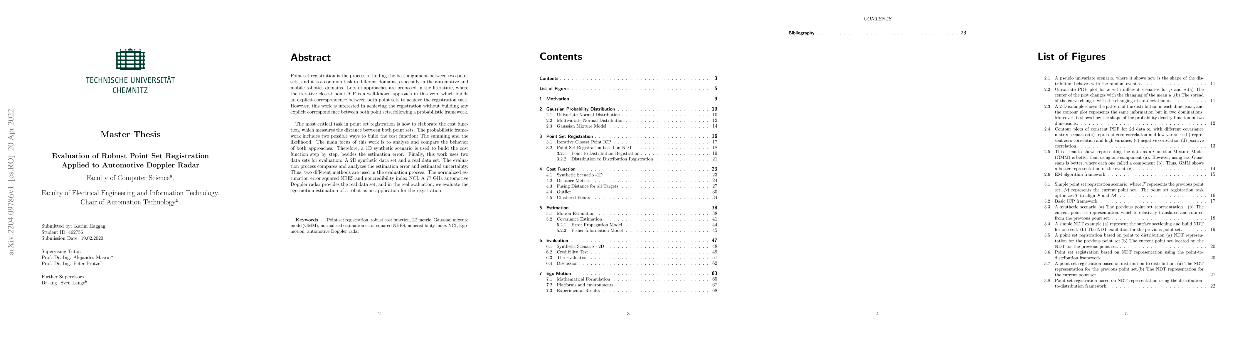 Thumbnail for Evaluation of Robust Point Set Registration Applied to Automotive
  Doppler Radar