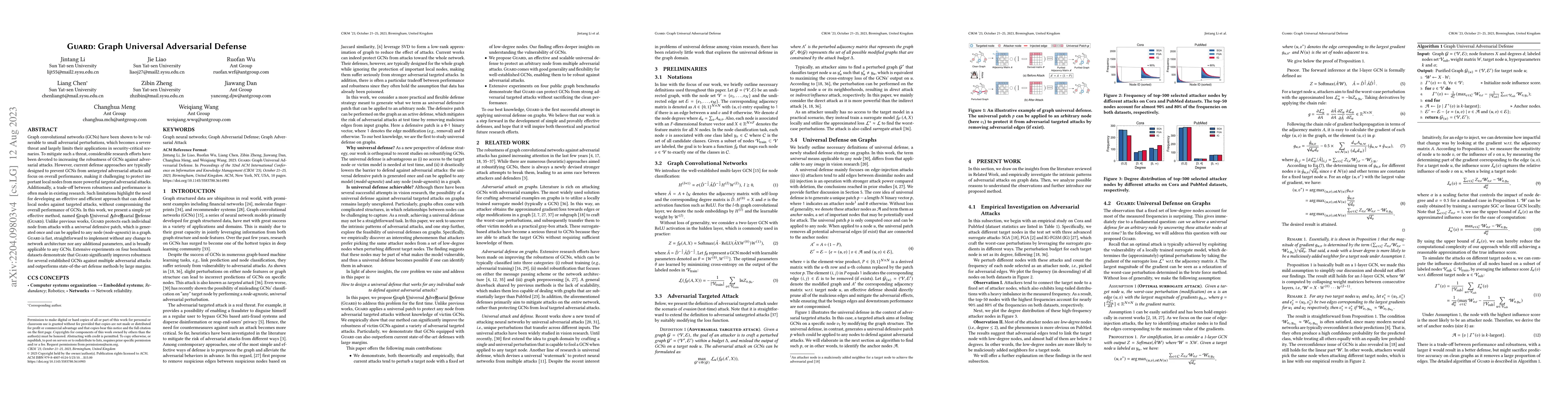 Thumbnail for GUARD: Graph Universal Adversarial Defense