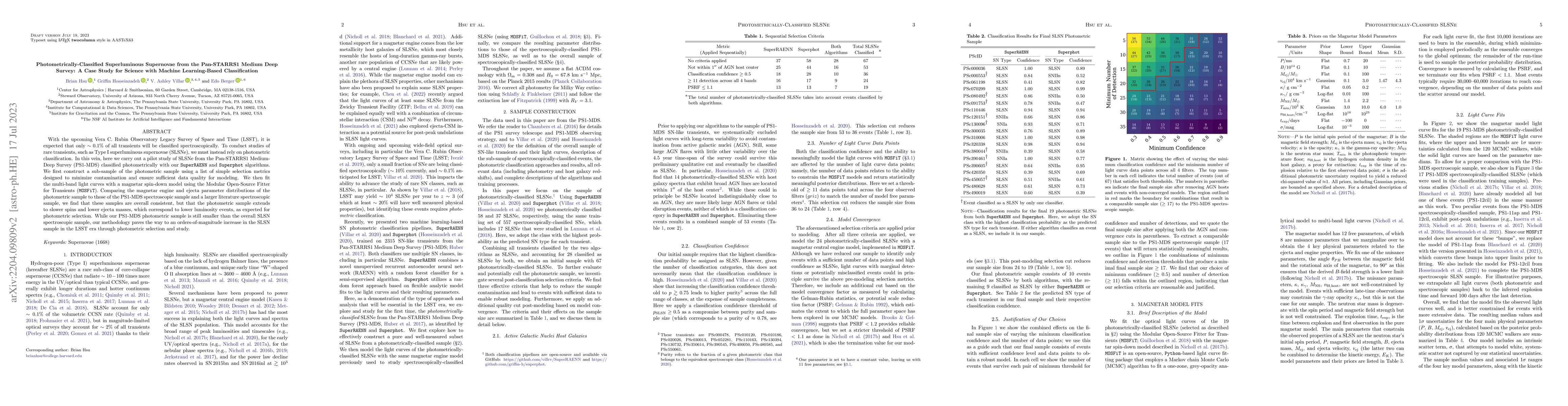 Thumbnail for Photometrically-Classified Superluminous Supernovae from the Pan-STARRS1
  Medium Deep Survey: A Case Study for Science with Machine Learning-Based
  Classification