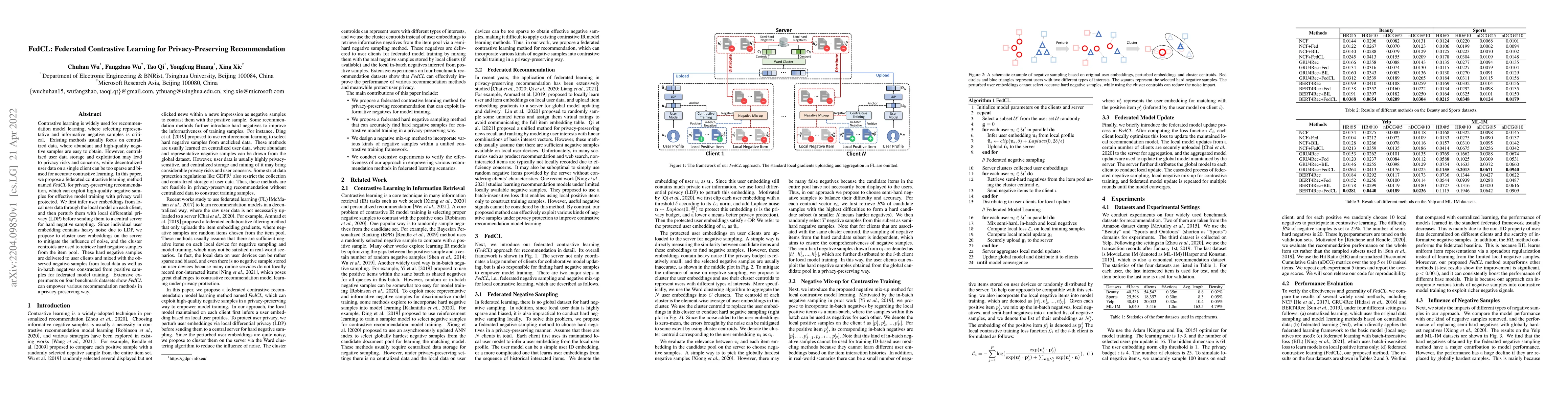 Thumbnail for FedCL: Federated Contrastive Learning for Privacy-Preserving
  Recommendation