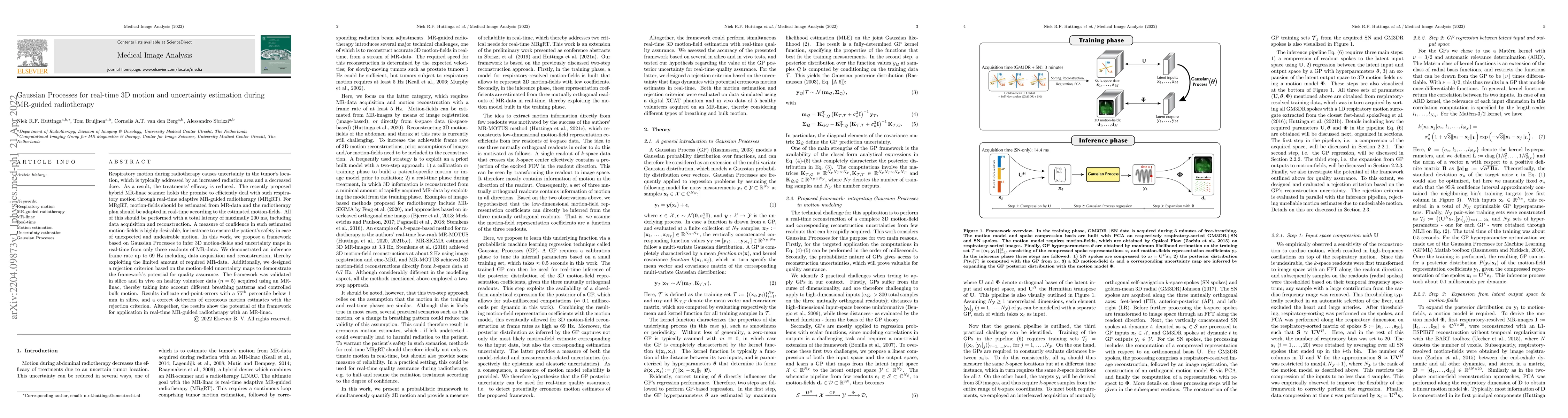 Thumbnail for Gaussian Processes for real-time 3D motion and uncertainty estimation
  during MR-guided radiotherapy