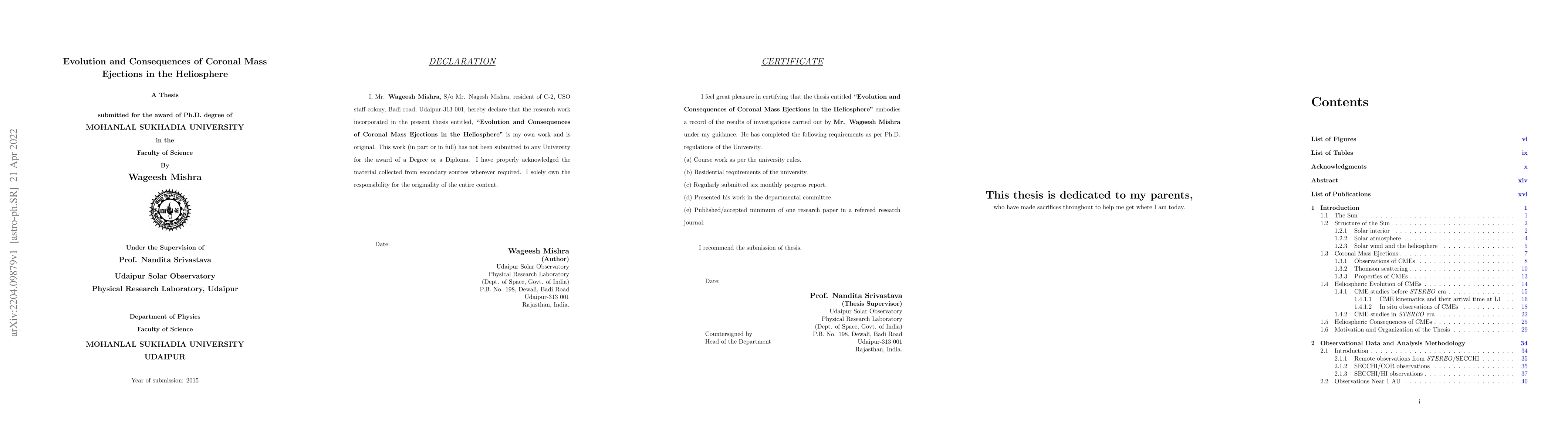 Thumbnail for Evolution and Consequences of Coronal Mass Ejections in the Heliosphere