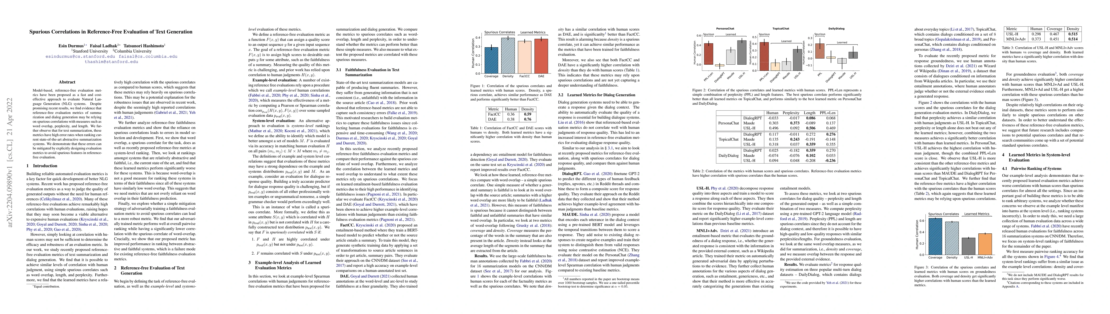 Thumbnail for Spurious Correlations in Reference-Free Evaluation of Text Generation