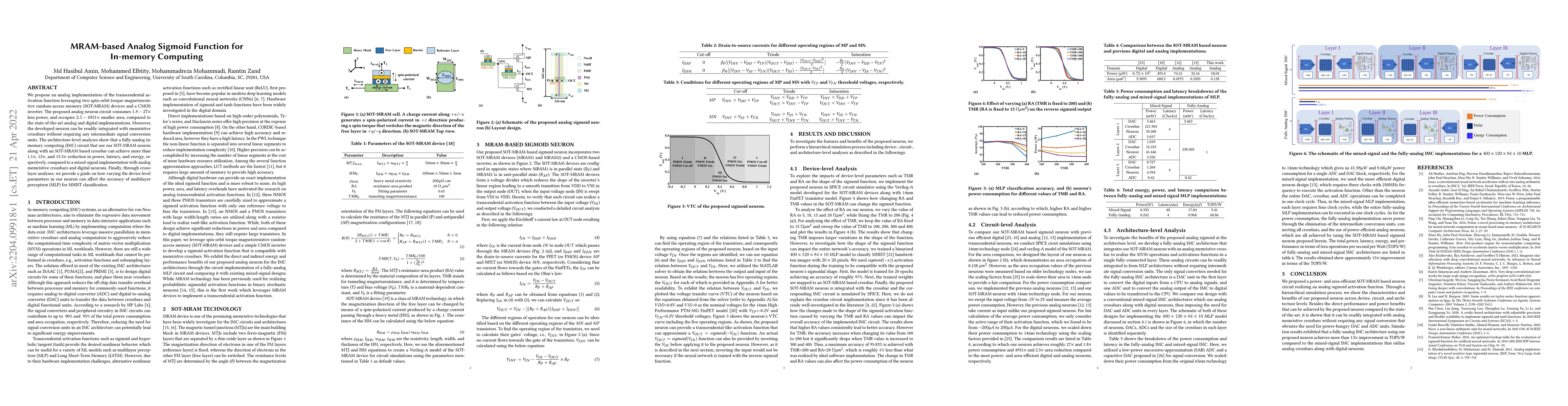 Thumbnail for MRAM-based Analog Sigmoid Function for In-memory Computing