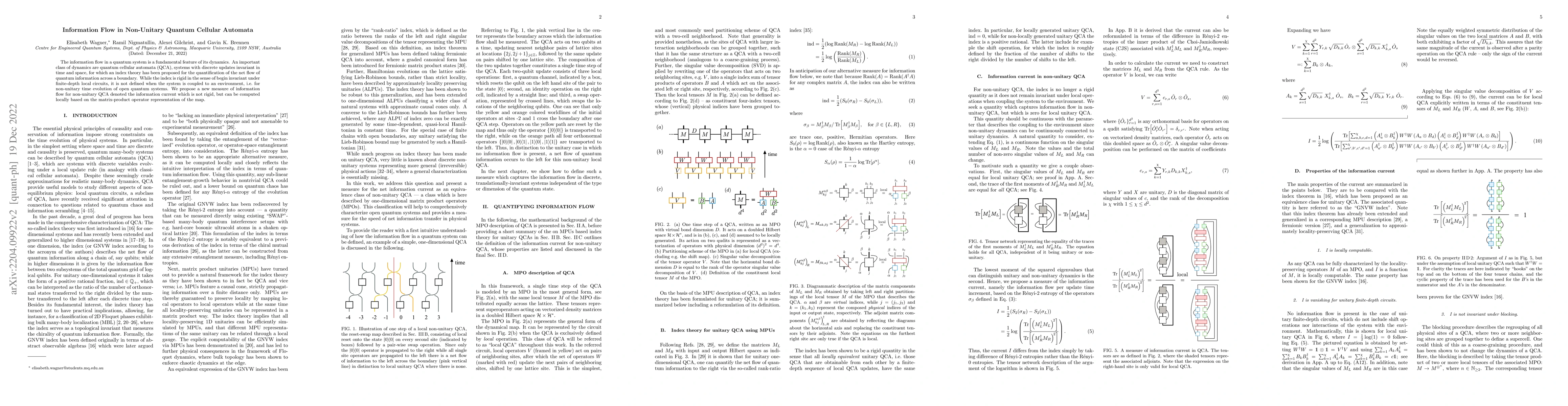 Thumbnail for Information Flow in Non-Unitary Quantum Cellular Automata