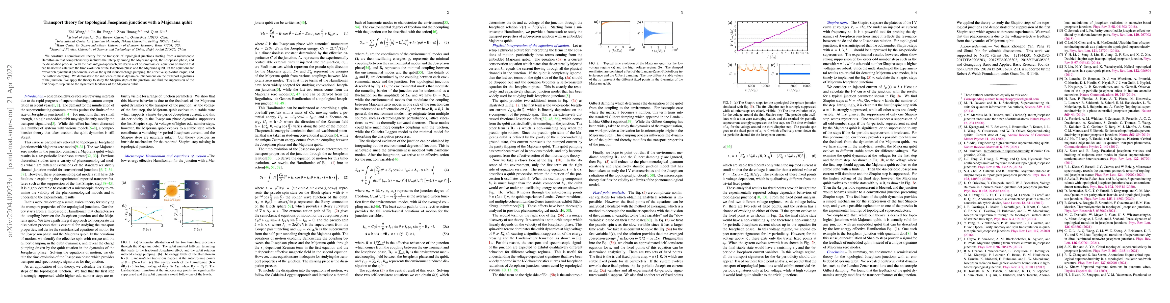 Thumbnail for Transport theory for topological Josephson junctions with a Majorana
  qubit