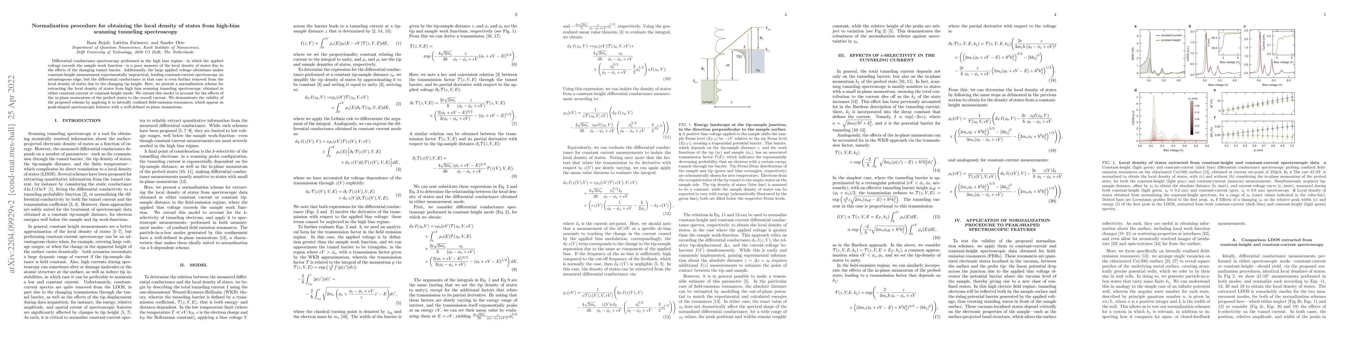 Thumbnail for Normalization procedure for obtaining the local density of states from
  high-bias scanning tunneling spectroscopy