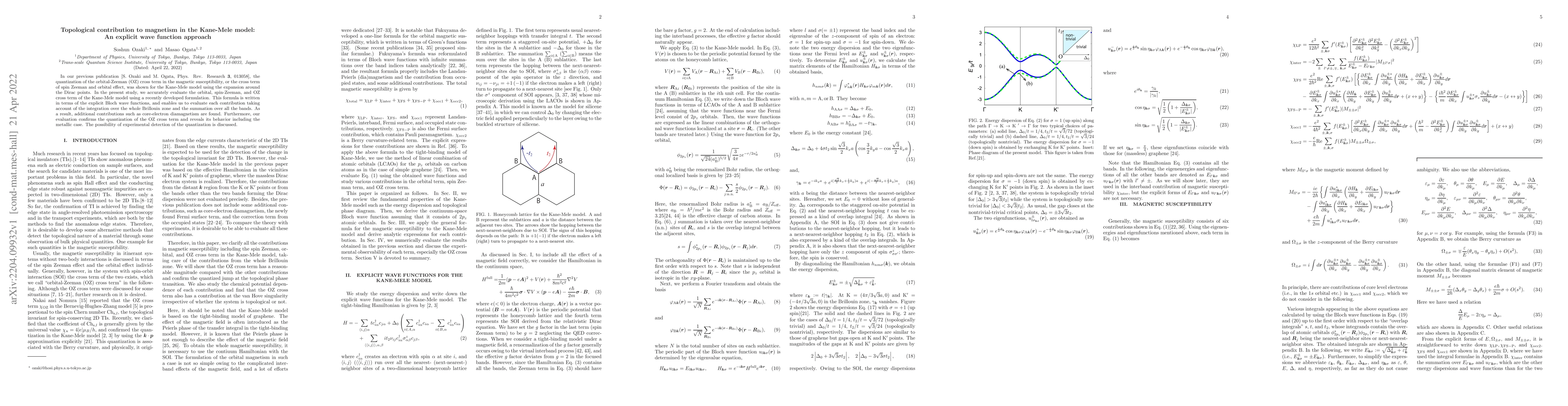 Thumbnail for Topological contribution to magnetism in the Kane-Mele model: An
  explicit wave function approach