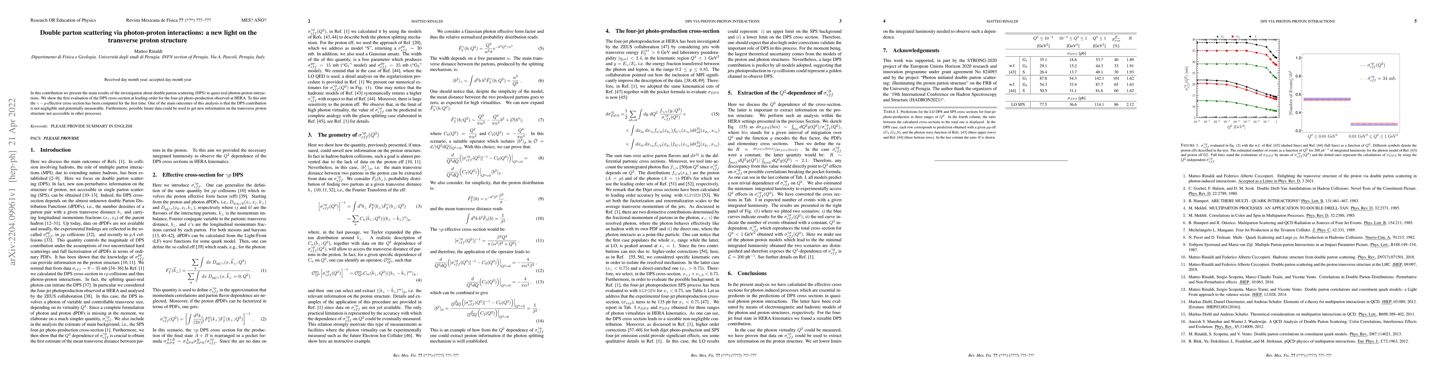Thumbnail for Double parton scattering via photon-proton interactions: a new light on
  the transverse proton structure