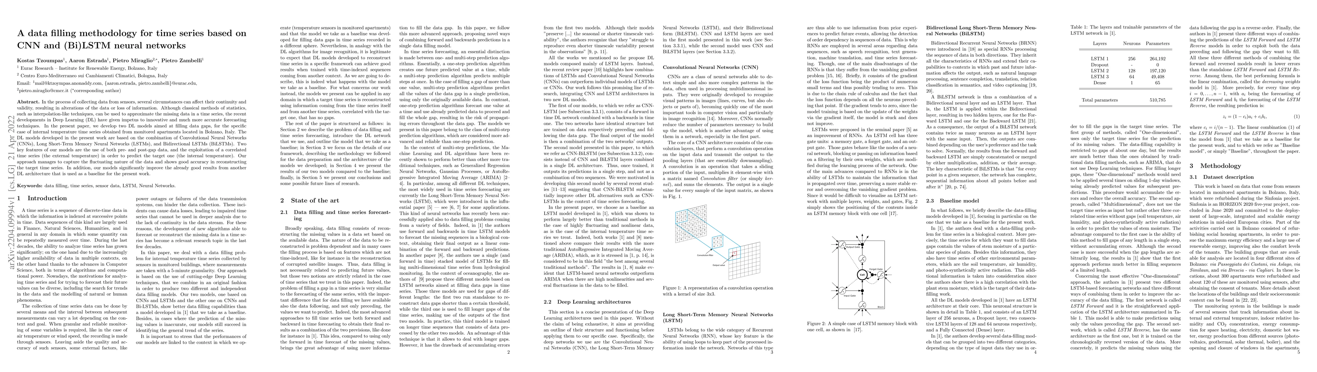 Thumbnail for A data filling methodology for time series based on CNN and (Bi)LSTM
  neural networks