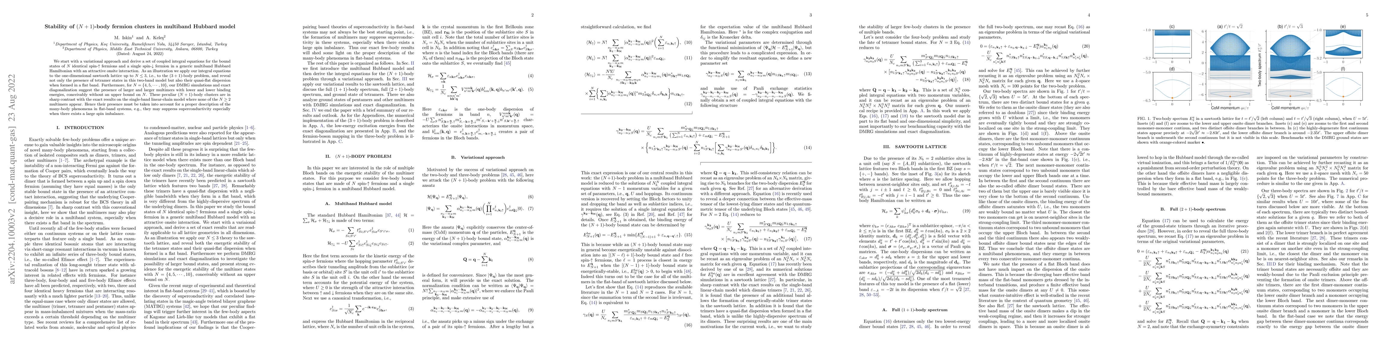 Thumbnail for Stability of $(N+1)$-body fermion clusters in multiband Hubbard model