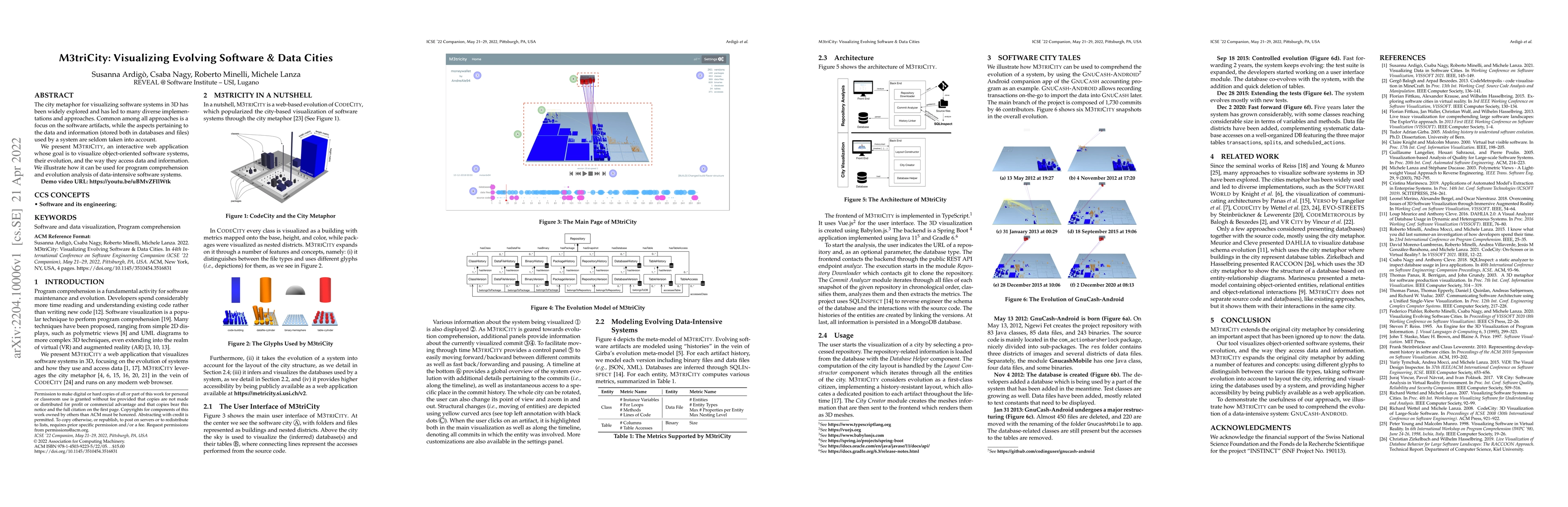 Thumbnail for M3triCity: Visualizing Evolving Software & Data Cities