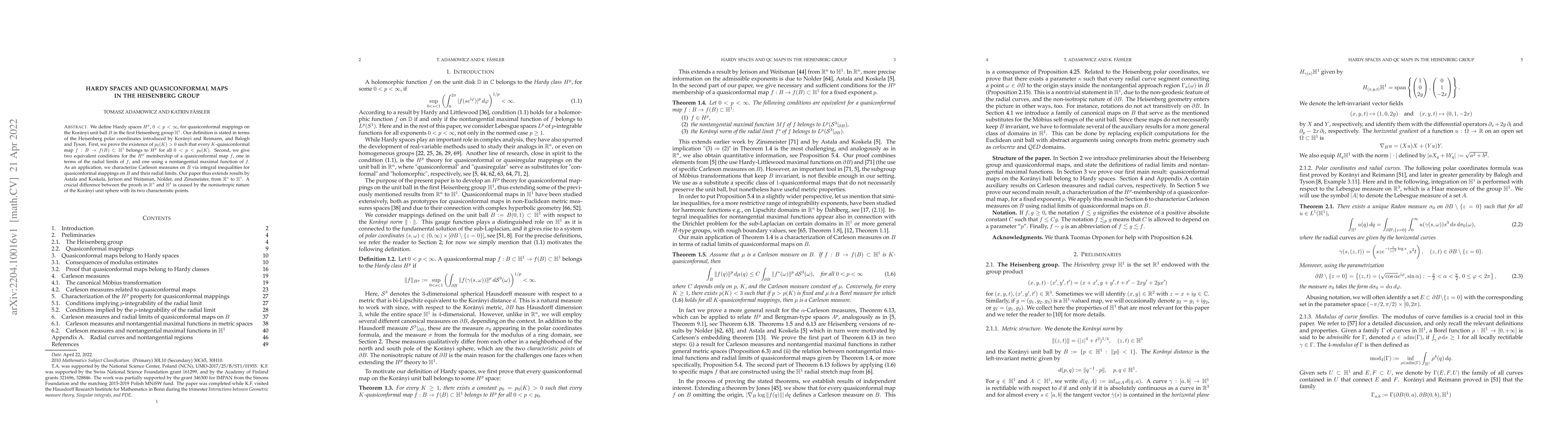 Thumbnail for Hardy spaces and quasiconformal maps in the Heisenberg group