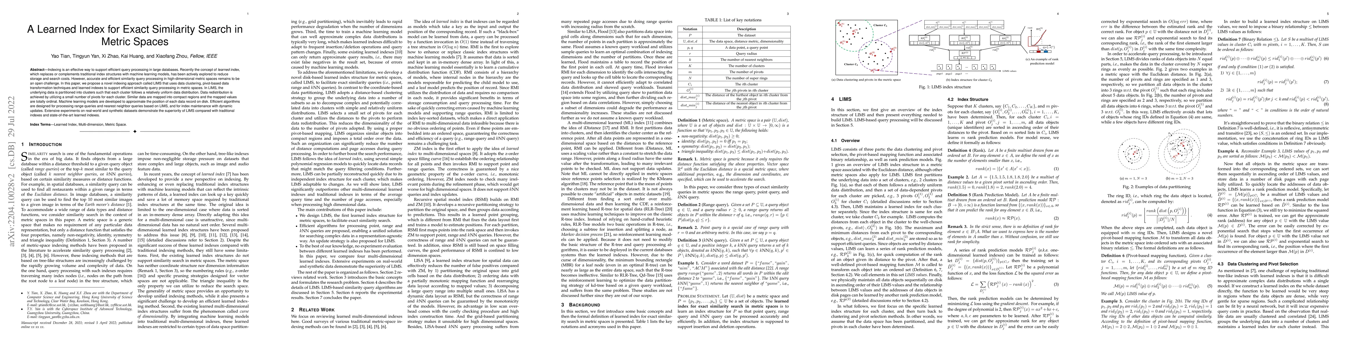 Thumbnail for A Learned Index for Exact Similarity Search in Metric Spaces