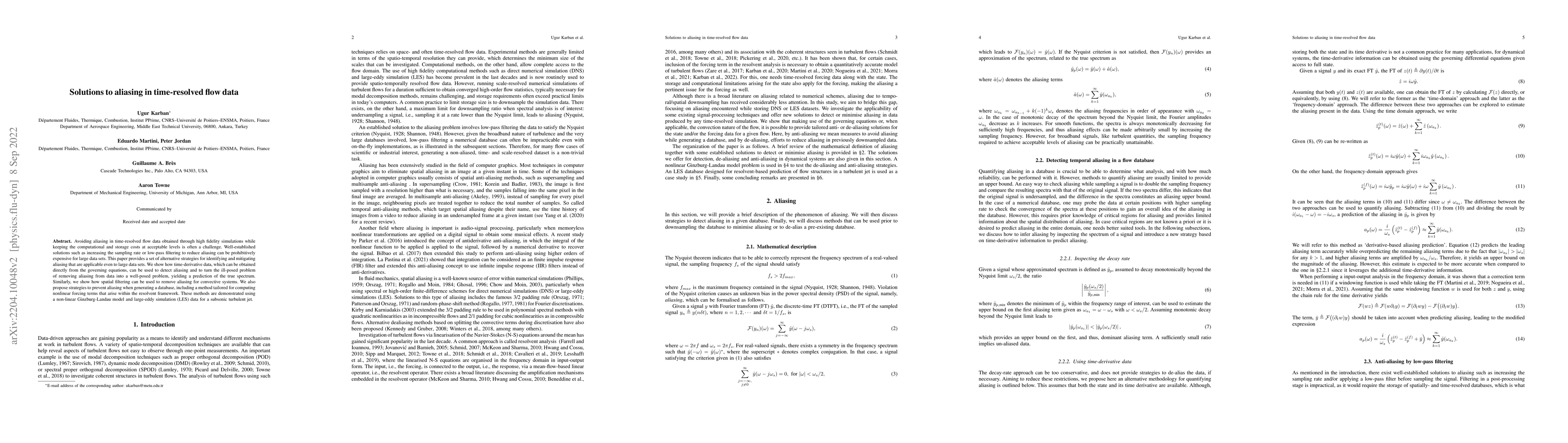 Thumbnail for Solutions to aliasing in time-resolved flow data