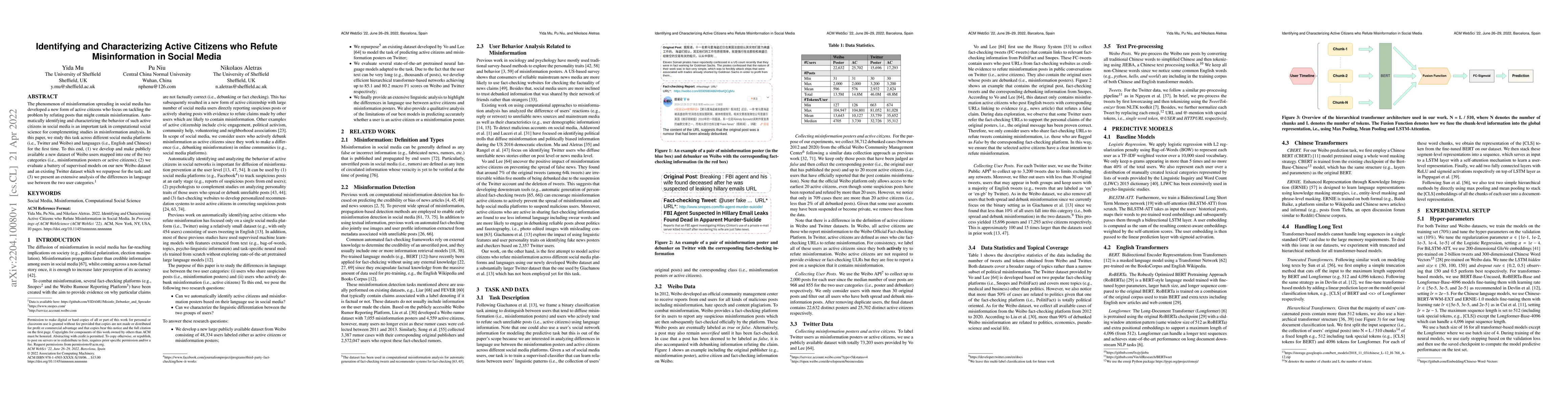 Thumbnail for Identifying and Characterizing Active Citizens who Refute Misinformation
  in Social Media