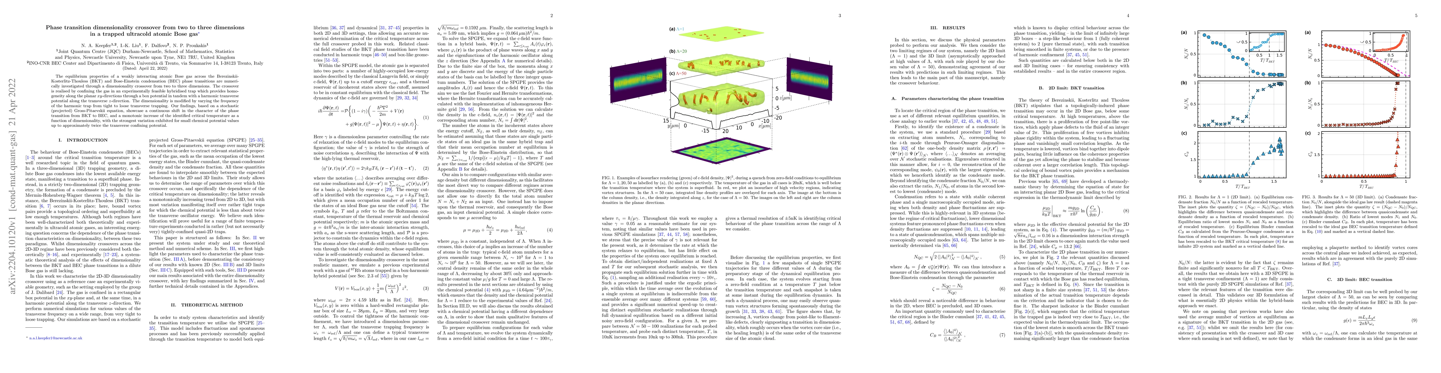 Thumbnail for Phase transition dimensionality crossover from two to three dimensions
  in a trapped ultracold atomic Bose gas